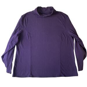Coldwater Creek Women Shirt Size XL (18) Purple Turtleneck Pullover Long Sleeve